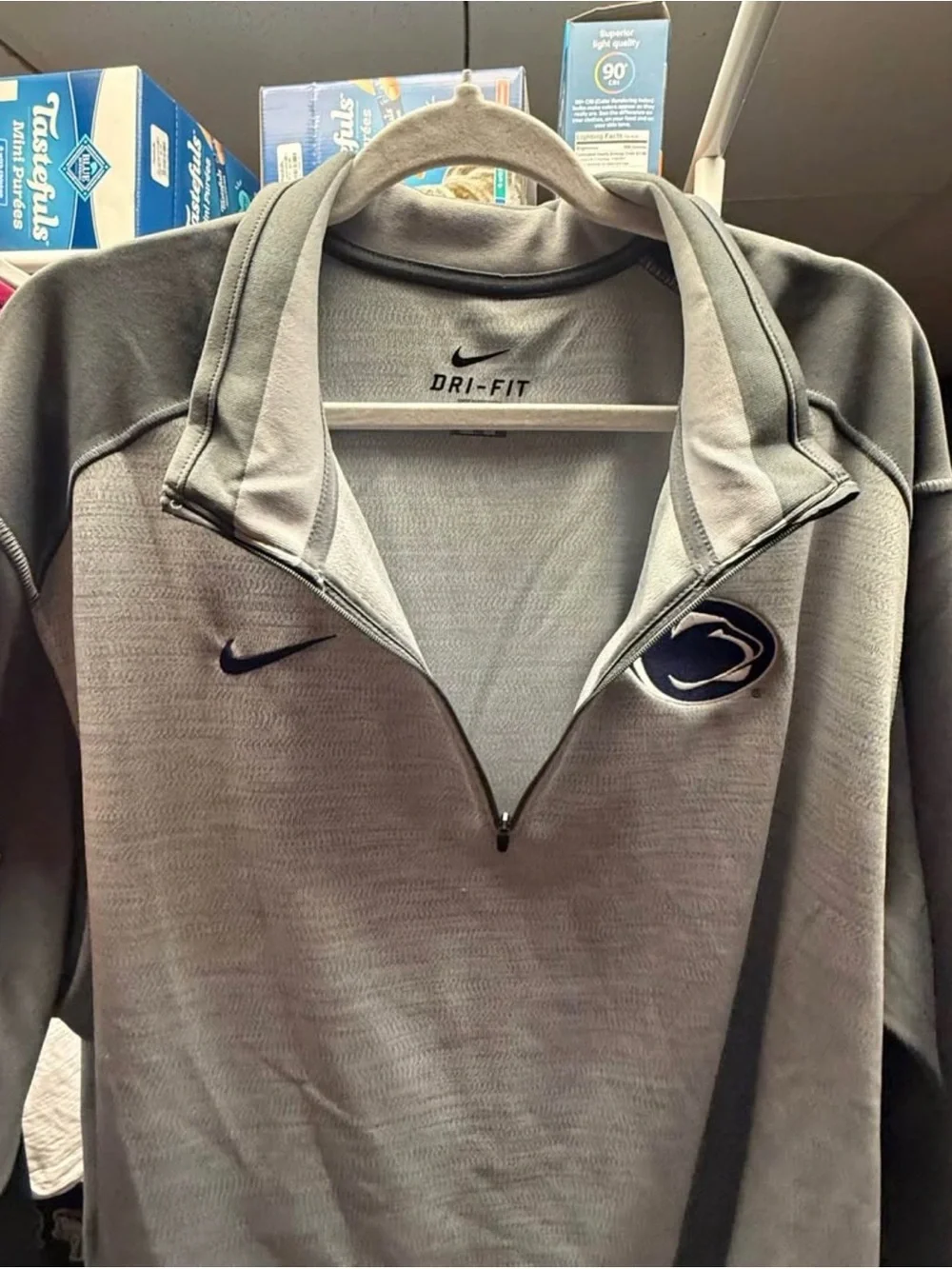 Nike Light Gray Dri-FIT Quarter Zip Pullover